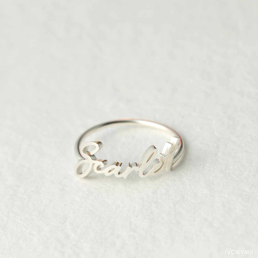 Dainty Name Ring Custom Name Ring Stackable Name Ring Personalized Name ...