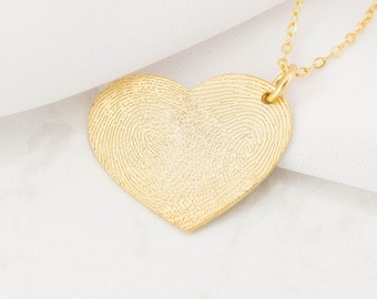 Fingerprint Jewelry - Actual Fingerprint Necklace - Custom Fingerprint - Personalized Gift - Memorial Fingerprint Necklace