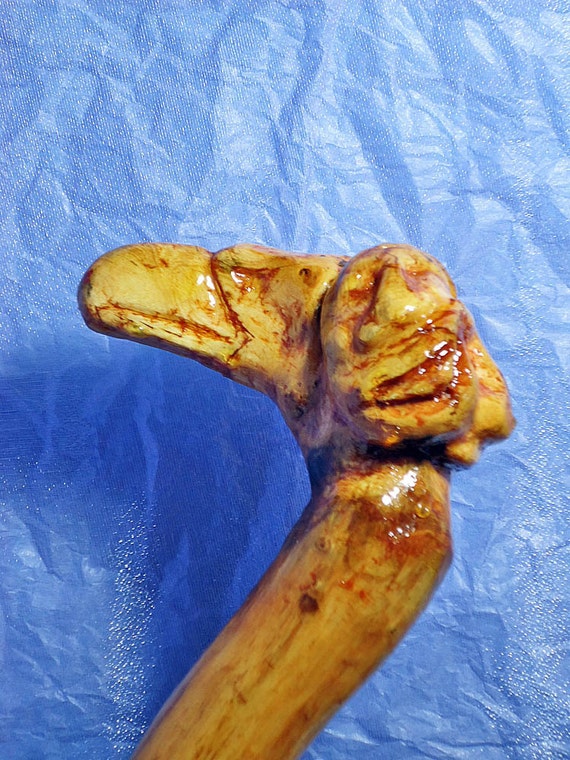 wood carved cane walking stick eagle handle rubber tip authentic native america walking cane hand cane hickory cane wood carving root cane