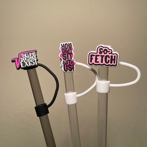 The Limit Does Not Exist So Fetch Mean Girls Straw topper PVC Straw Covers Buddies Straw Charms Tumbler Accessory Starbucks Stanley