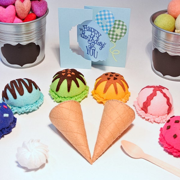 Felt Ice Cream Set Tropical. Felt Food, Ice cream Toy, Felt Toys, Felt Ice cream, Toy food, Pretend Food, Play food, Play Ice Cream Set