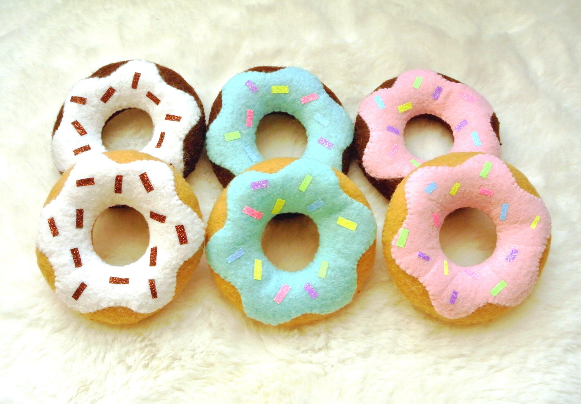NEW Felt Donuts Set 6 Donuts. Felt Food Felt Toys Toy Etsy