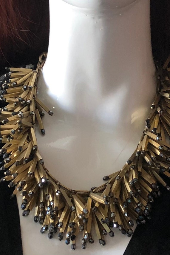 Gold and Black Statement necklace