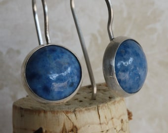Lapis Sterling Silver Earrings, Lapis Earrings, Blue Gemstone Earrings, lapis Jewelry, Lapis Lazuli Earrings, Everyday Earrings