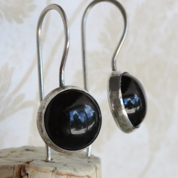 Black Onyx Sterling Silver Earrings, Black and Silver Earrings, Everyday Earrings, Silver Dangle Earrings, Drop Earrings