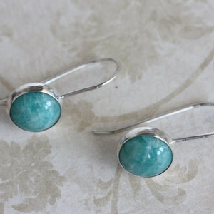 Amazonite Sterling Silver Earrings, Blue Gemstone Earrings, Gemstone Earrings, Sterling Silver Earrings, Everday Earrings, Dangle Earrings image 2