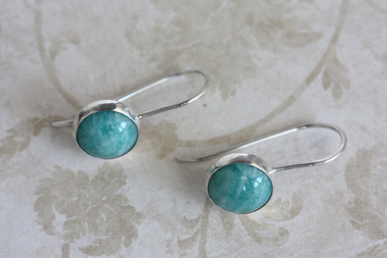 Amazonite Sterling Silver Earrings, Blue Gemstone Earrings, Gemstone Earrings, Sterling Silver Earrings, Everday Earrings, Dangle Earrings image 2