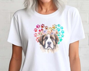 St. Bernard, Dog Lover T Shirt,Unisex Heavy Cotton Tee