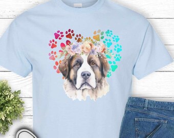 St. Bernard Shirt Dog Mom T-shirt Unisex Heavy Cotton Tee Dog Lover Tee