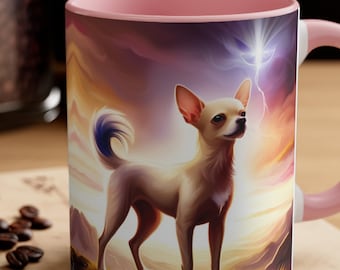 Chihuahua Hot Chocolate Mug Coffee Cup for Dog Lover Accent Coffee Mug, 11oz