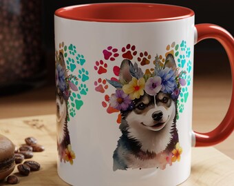 Love My Husky Accent Coffee Mug, 11oz Husky Mom Gift