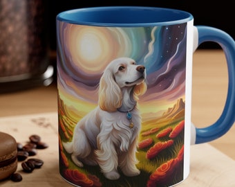 Cocker Spaniel Hot Chocolate Mug Coffee Cup for Dog Lover Accent Coffee Mug, 11oz Gift for Mom