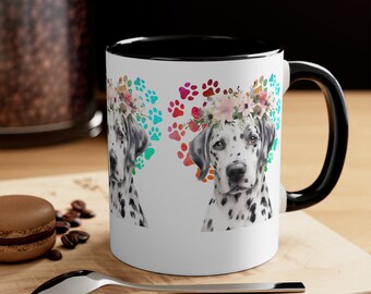 Dalmatian Coffee Cup, Hot Chocolate Mug, Pet Lover Gift Accent Coffee Mug, 11oz