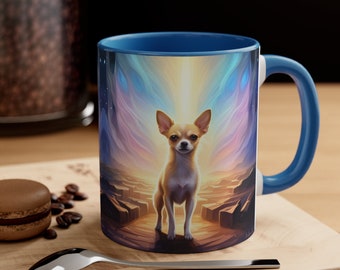 Chihuahua Hot Chocolate Mug Coffee Cup for Dog Lover Accent Coffee Mug, 11oz Gift for Mom