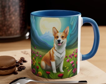Welsh Corgi Hot Chocolate Mug Coffee Cup for Dog Lover Coffee Mug, 11oz Gift for Mom