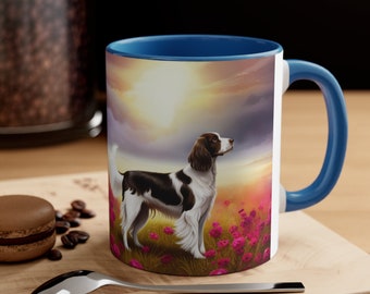 Springer Spaniel Hot Chocolate Mug Coffee Cup for Dog Lover Accent Coffee Mug, 11oz Gift for Mom