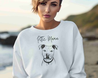 Pittie Mama Sweatshirt Dog Lover Unisex Heavy Blend™ Crewneck Sweatshirt Funny Dog Shirt