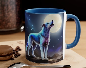 Irish Wolf Hound Hot Chocolate Mug Coffee Cup for Dog Lover Accent Coffee Mug, 11oz