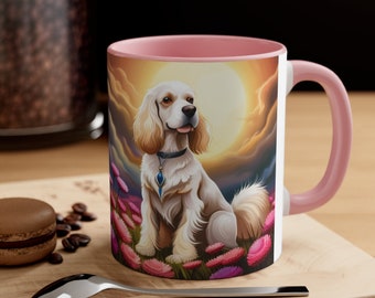 Cocker Spaniel Hot Chocolate Mug Coffee Cup for Dog Lover Accent Coffee Mug, 11oz Gift for Mom