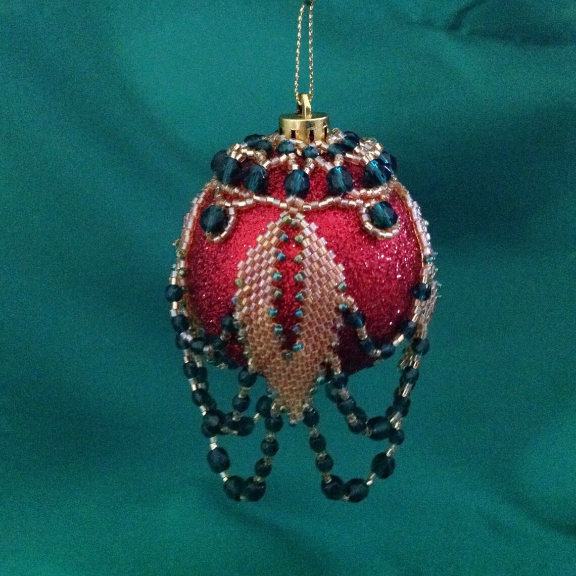 Russian leaf ornament gold and green Christmas tree ornament Etsy