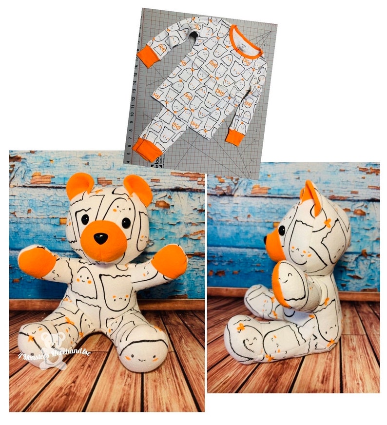 One Sleeper Memory Bear, Keepsake Bear, Memorial/ Personalized Baby Gift, Custom, Handmade teddy Bear, Bear from baby clothes image 7