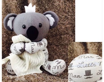 Memory Koala, bear from baby clothes, receiving blanket bear, memory bear, handmade personalized bear, onsie bear
