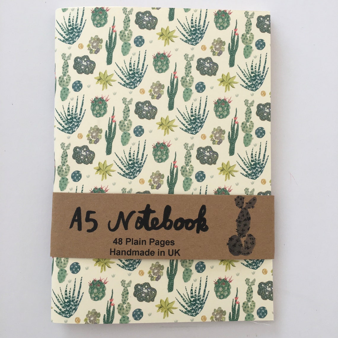 Handmade A5 Sketchbook Notebook Plain Page Book Cacti Etsy