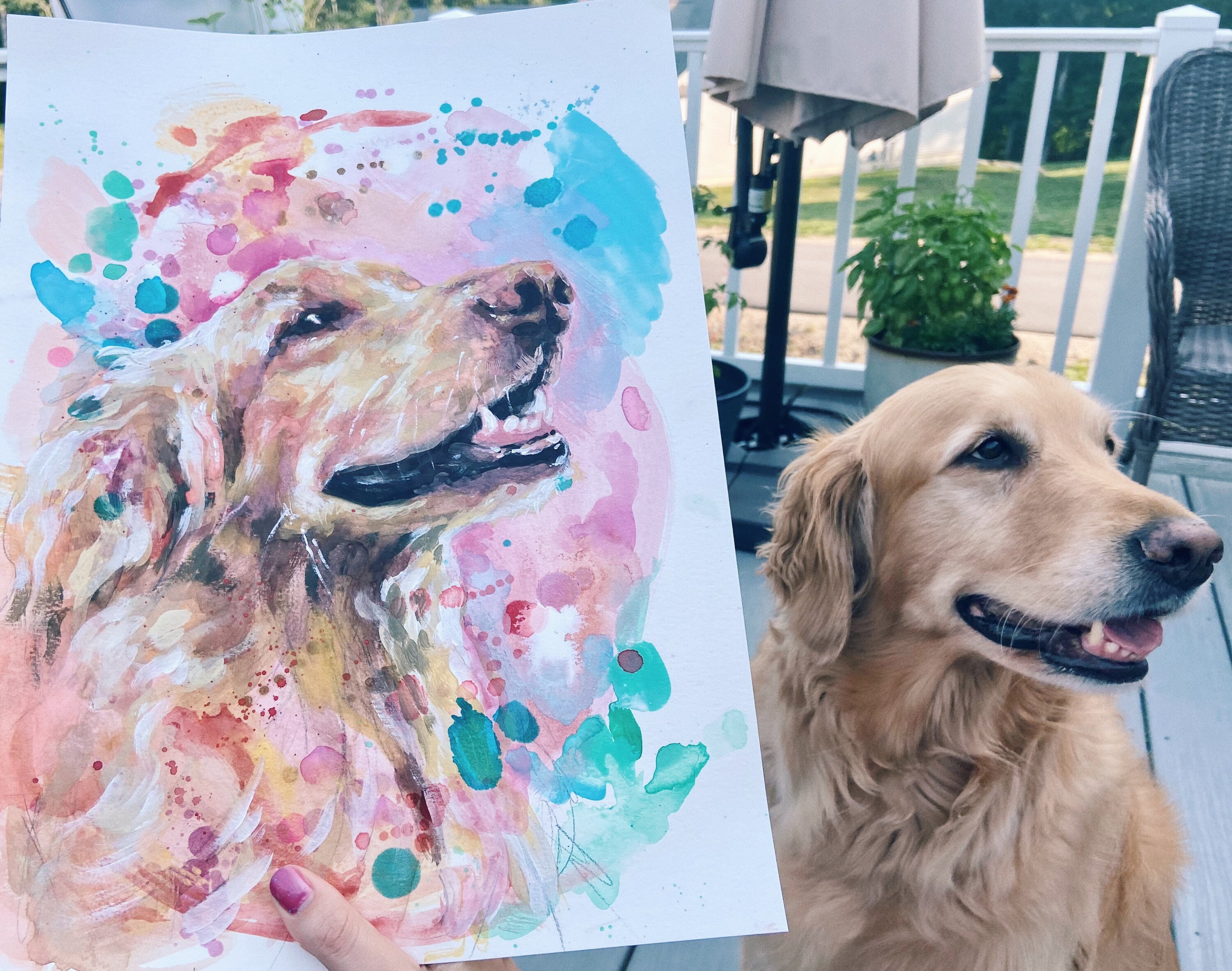 Custom Pet Portrait Dog Painting Wall Decor Wall Art Etsy