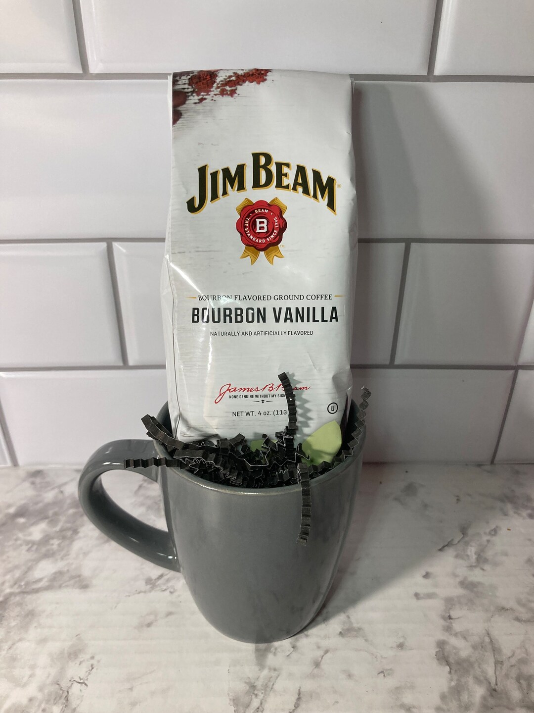 Jim Beam Bourbon Vanilla Flavored Coffee Gift Basket Etsy