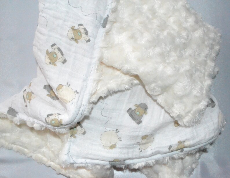 Gauze/Minky Blanket My Little Lamb Baby blanket. Etsy