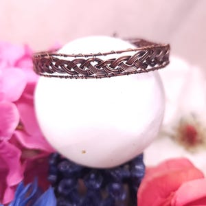 Braided copper bracelet
