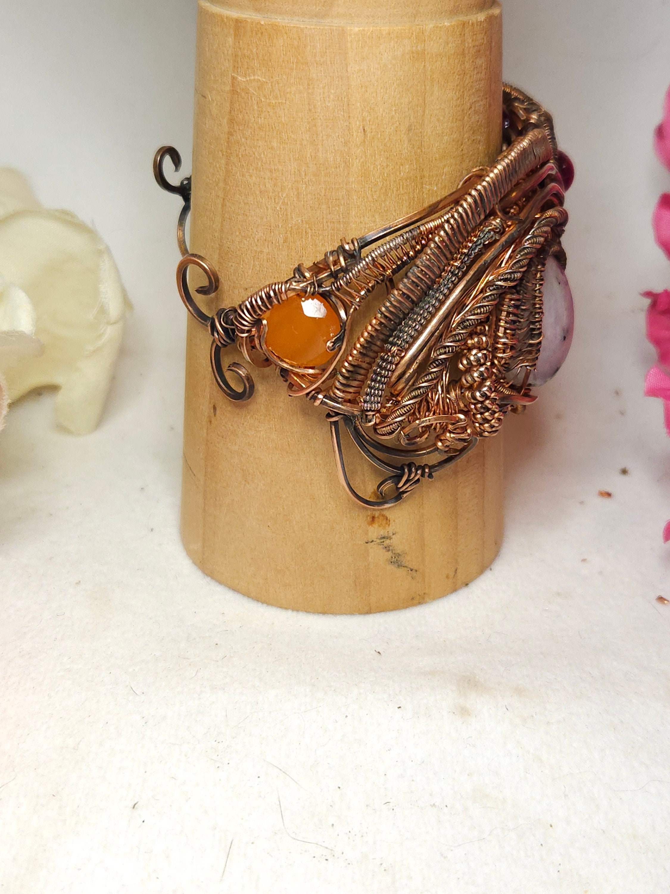 Rainbow Moonstone With Red Tigers Eye and Labradorite Facet Rainbow Moonstone With Red Tigers Eye and Labradorite Facet