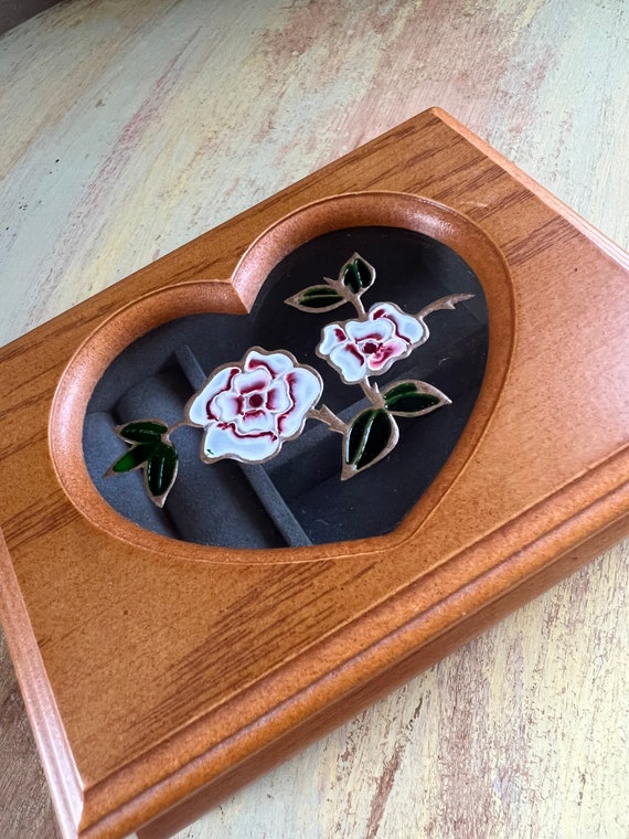Vintage Rose Wooden Jewelry Box, Cute Jewelry Box… - image 4
