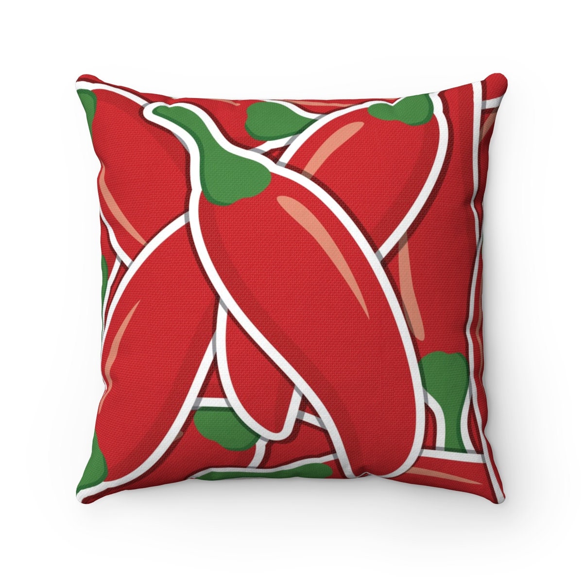 Funky Vegetable Red Chili Chilli Pepper Square Pillow Etsy
