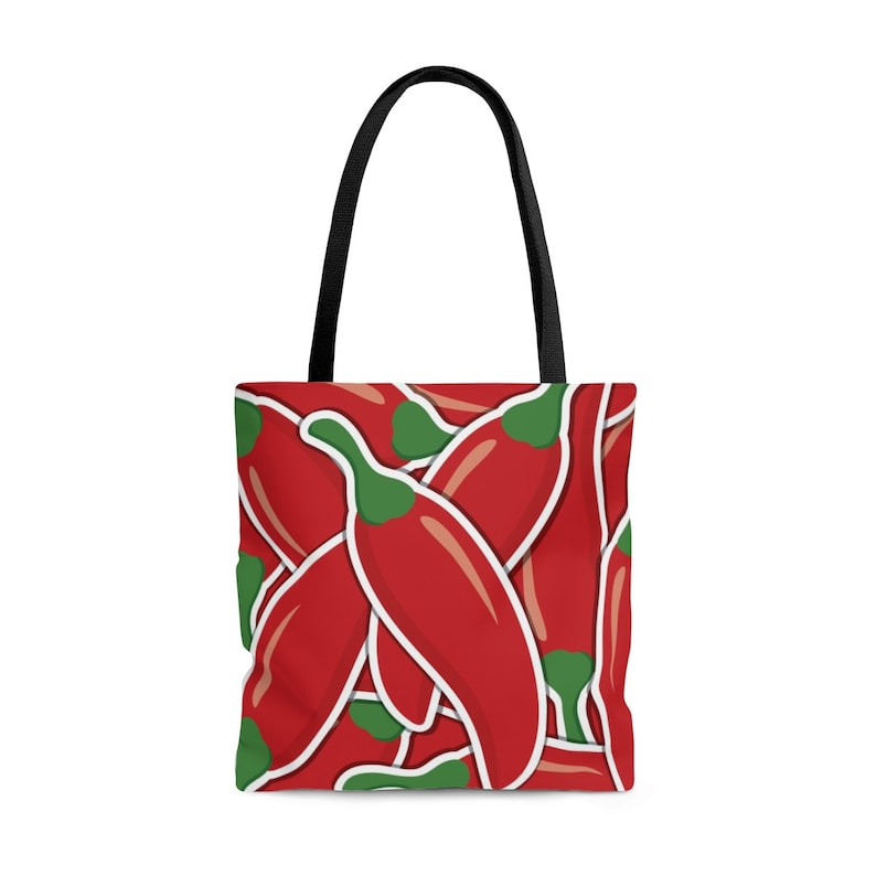 Canvas Shopping Bag Beach Bag Handbag Funky Vegetable Red Chili Chilli Pepper Tote Bag