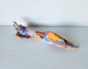 Art Deco Ceramic Female Sculpture: Bohemian Tabletop or Wall Art