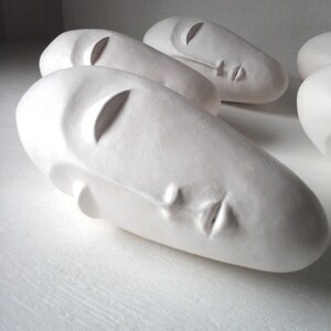 White ceramic head Modernist art, 3d Brancusi style sculpture, zen decor and minimalist art gift for her image 4
