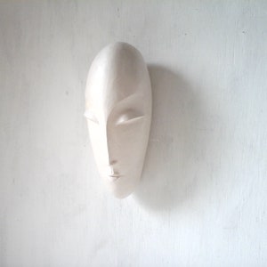White ceramic head Modernist art, 3d Brancusi style sculpture, zen decor and minimalist art gift for her image 6