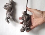 Industrial rustic knife fork barbecue sculpture statues, pair ceramic figurines & recycled metal kitchen decor, barbeque set, male gift, 18"