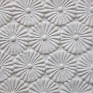 Ceramic wall art, white flower wall sculpture, embossed daisy texture, minimalist decor, housewarming gift image 3