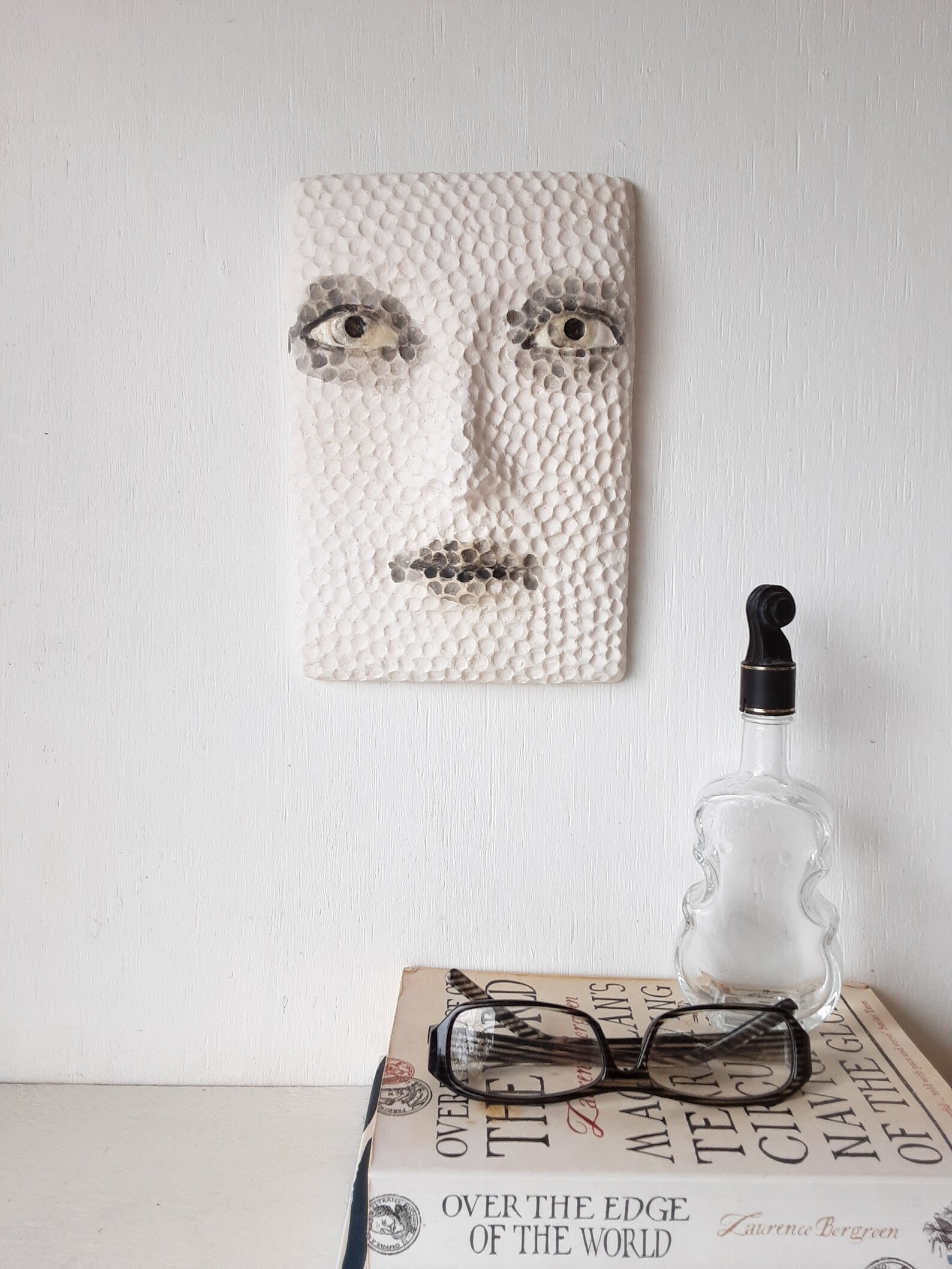 Sculptural Wall Art Face Textured 3D Female With Hand Carved Etsy