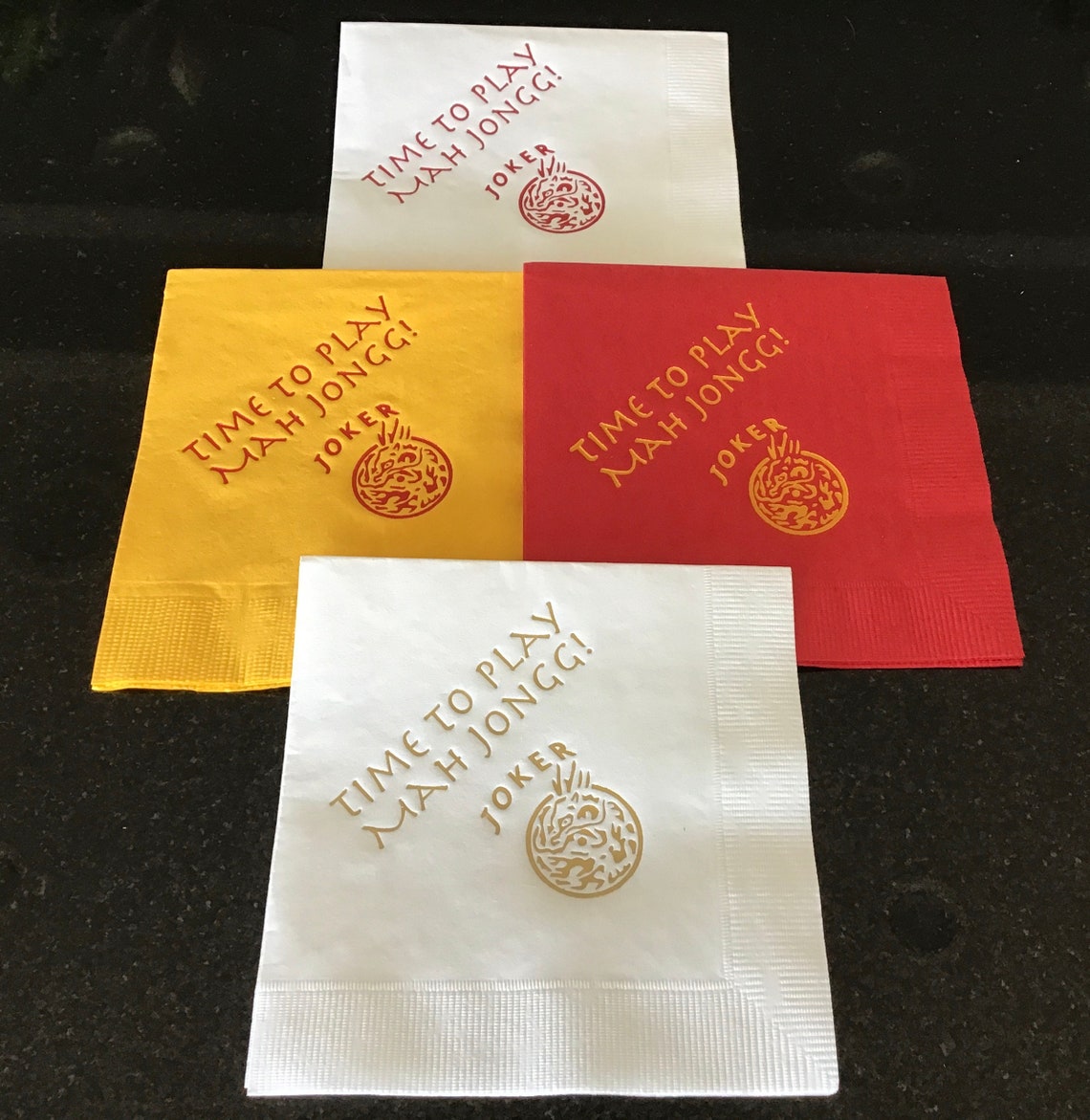 Mah Jongg Cocktail Napkins Etsy