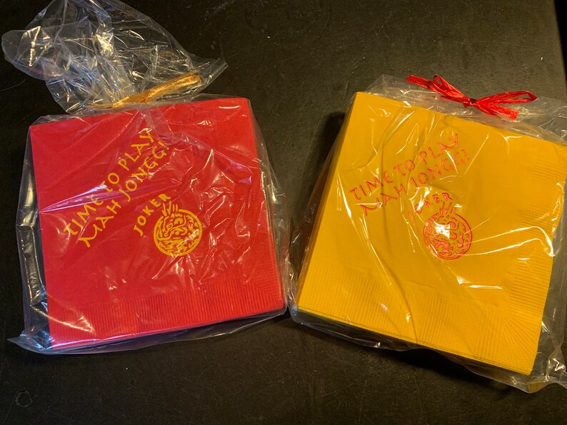 Mah Jongg Cocktail Napkins Etsy