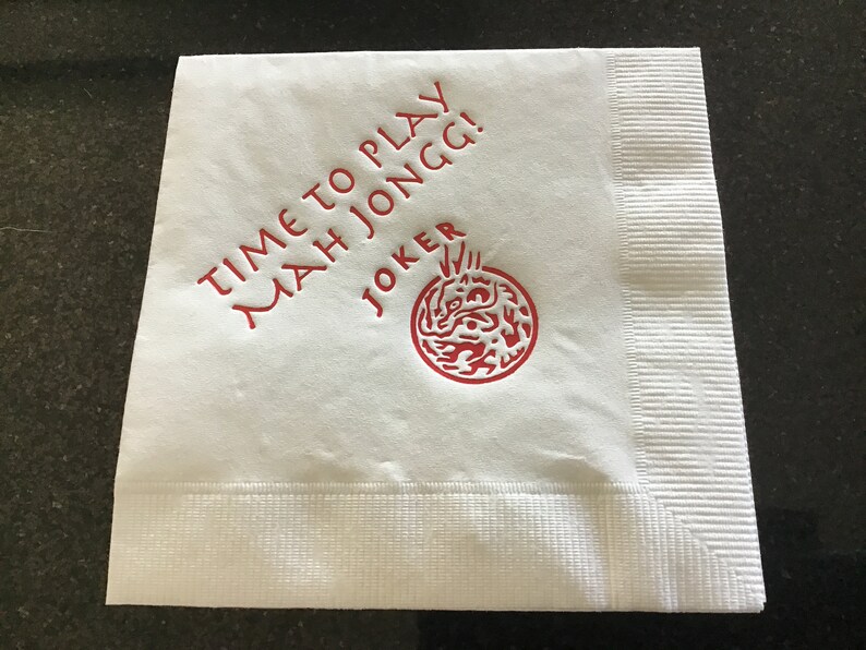 Mah Jongg Cocktail Napkins Etsy