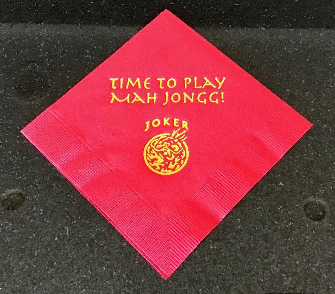 Mah Jongg Cocktail Napkins Etsy
