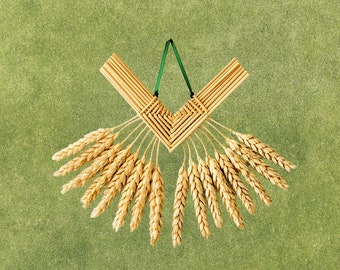 Wheat weaving - corn dolly - straw wall decor - Corazon de Trigo - harvest - Lammas
