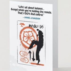 Cobra Dad Father's Day Card – grappige op karate geïnspireerde opvouwbare kaart voor Sensei Dads | Afdrukbaar