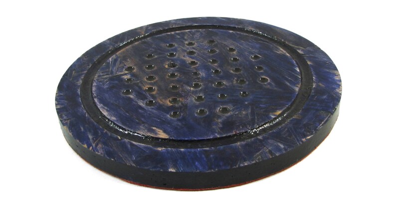 Solitaire blue reconstituted stained wooden board game