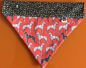 Dog Bandana Red Dalmatian Print