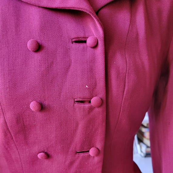1940s Dramatic Silk Taffeta Peplum Suit main image 0